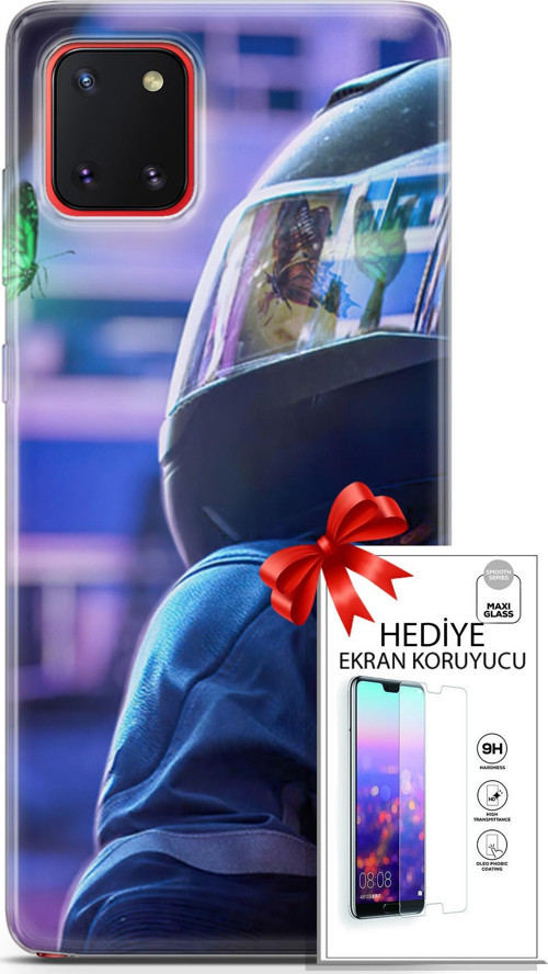 Samsung Galaxy A81 Kılıf Orijinal Seri Algorand 26 Kelebekler Soft Kapak + Ekran Koruyucu