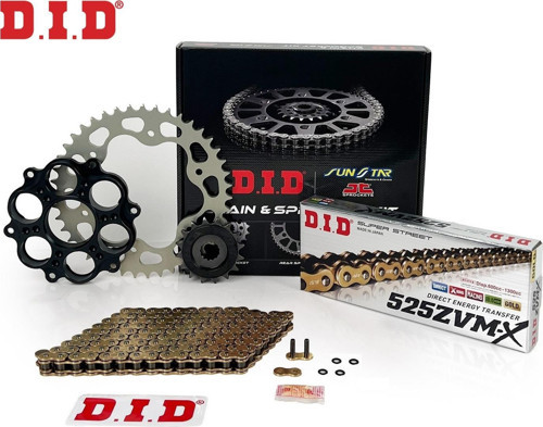 DID Zincir Dişli Seti Ducatı Dıavel S (1260 Cc) (2018-2020) / Zincir : Dıd-525Zvm-X (Gold)-112 / Dişli: Jt (15T-43T)