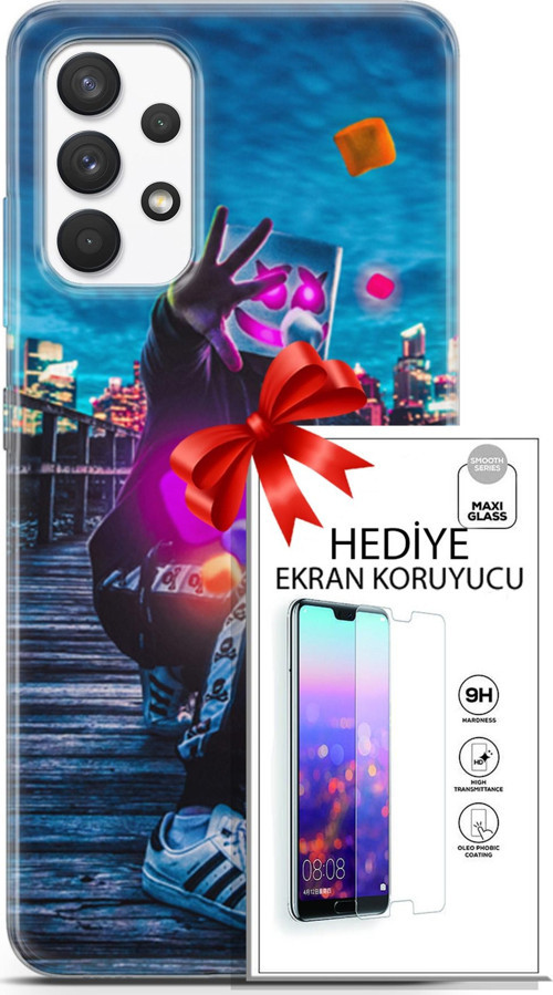 Samsung Galaxy A13 4G Kılıf Orijinal Seri Neo 28 Örümcek Kız İz Bırakmayan Kılıf + Ön Ekran Koruyucu