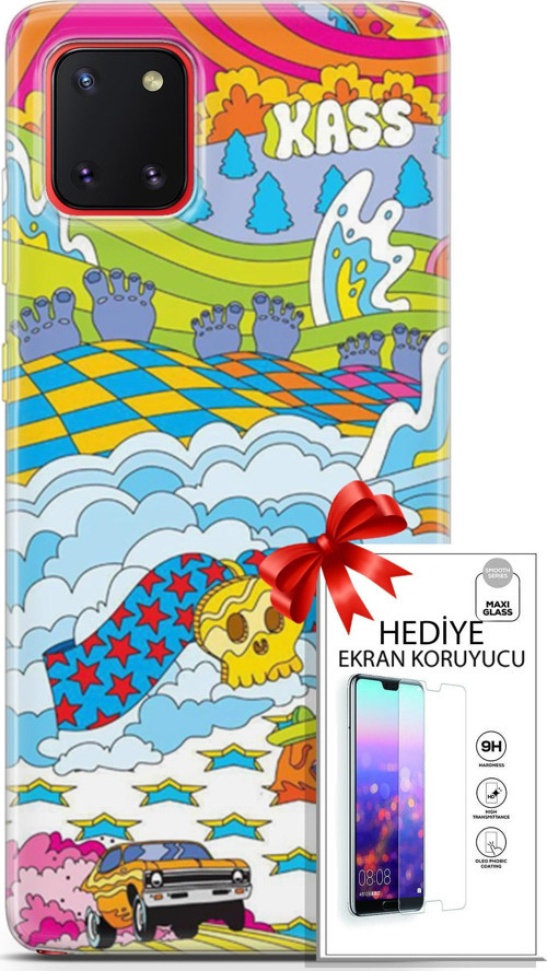 Samsung Galaxy A81 Kılıf Orijinal Seri Cardano 01 Yıldız Bulut Telefon Kılıfı + Ekran Koruyucu