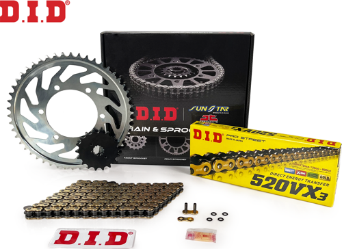 DID Zincir Dişli Seti Beta Rr 2T Enduro / Racıng (300 Cc) (2013-2016) / Zincir : Dıd-520Vx3 (Gold)-114 / Dişli: Jt (13T-49T)