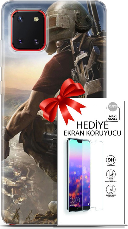 Samsung Galaxy A81 Kılıf Orijinal Seri Pubg 10 Mobile Full Hd Kılıf + Ekran Koruyucu