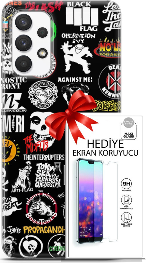 Samsung Galaxy A13 4G Kılıf Orijinal Seri Punky 29 Armalar Leke Tutmaz Kapak + Ekran Koruyucu
