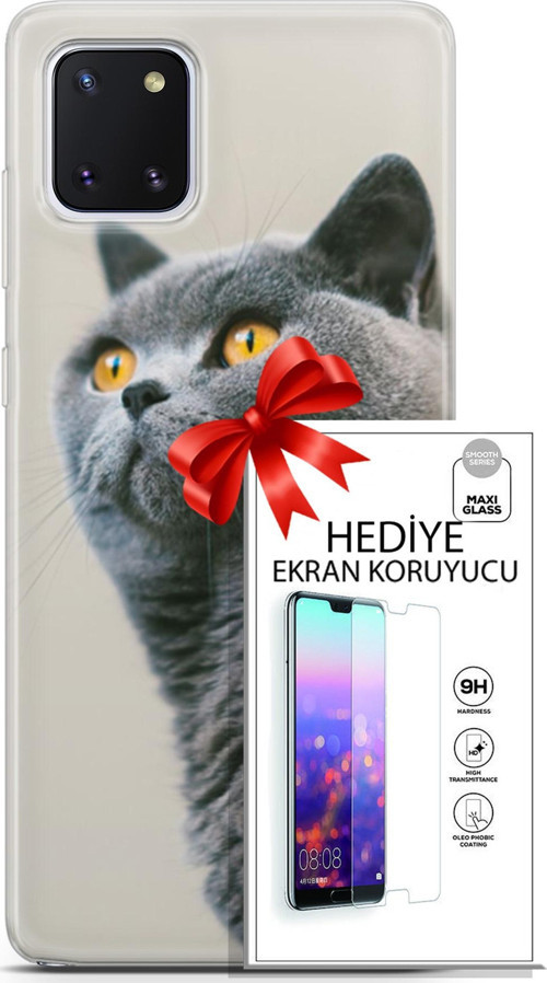Samsung Galaxy Note 10 Lite Kılıf Orijinal Seri Scotish-British 05 Gri Scottish Koruma Kılıfı + Ekran Koruyucu