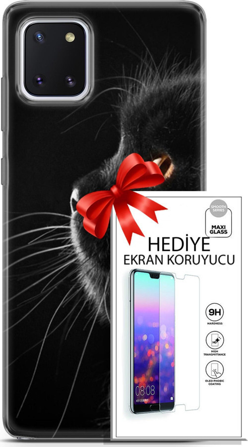 Samsung Galaxy Note 10 Lite Kılıf Orijinal Seri Scotish-British 22 Kedi Bıyık Detay Kap + Ekran Koruyucu