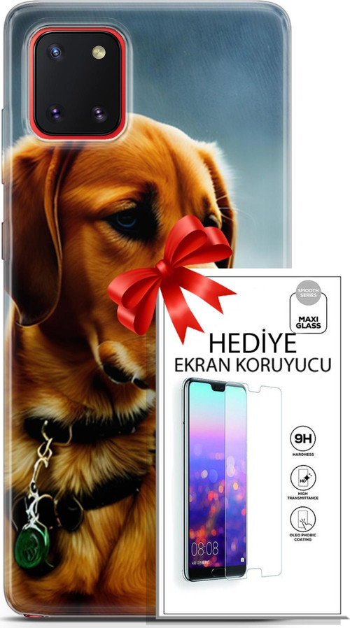 Samsung Galaxy A81 Kılıf Orijinal Seri Dogs 04 Labrador Silikon Kılıf + Ekran Koruyucu Full Koruma