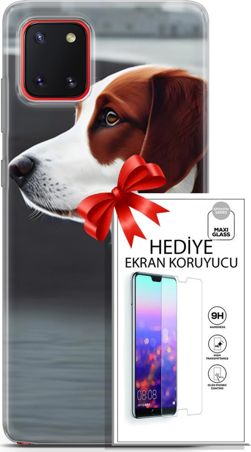 Samsung Galaxy A81 Kılıf Orijinal Seri Dogs 18 Süvari Köpeği Parlak Kılıf + Ekran Koruyucu Full Koruma