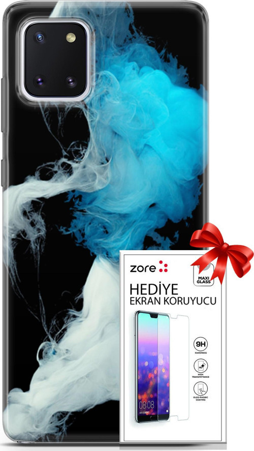 Samsung Galaxy Note 10 Lite Kılıf Orijinal Seri Supers 06 Soyut Duman Koruyucu Kapak Ekran Koruyucu
