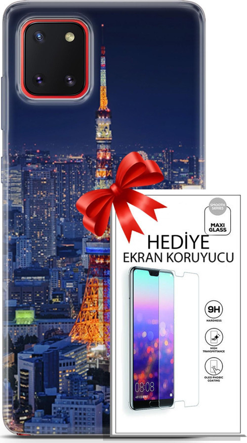 Samsung Galaxy A81 Kılıf Orijinal Seri Fantasy 02 Eyfel Kapak Ve Ekran Koruyucu