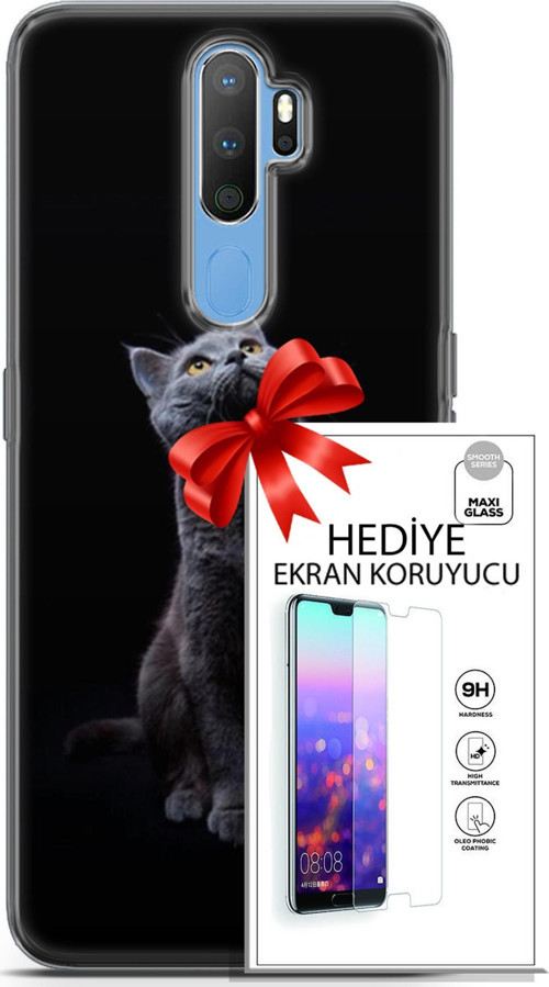 Oppo A9 2020 Kılıf Orijinal Seri Scotish-British 21 British Shorthair Portre Darbe Önleyici Kapak +Ekran Koruyucu