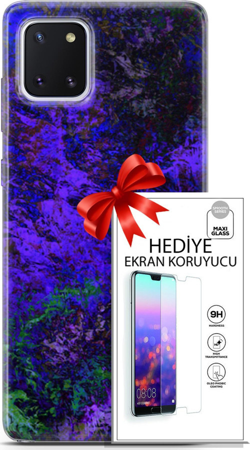 Samsung Galaxy Note 10 Lite Kılıf Orijinal Seri Nature 30 Mor Tonlar Kenarları Şeffaf Kapak Ve Ekran Koruyucu