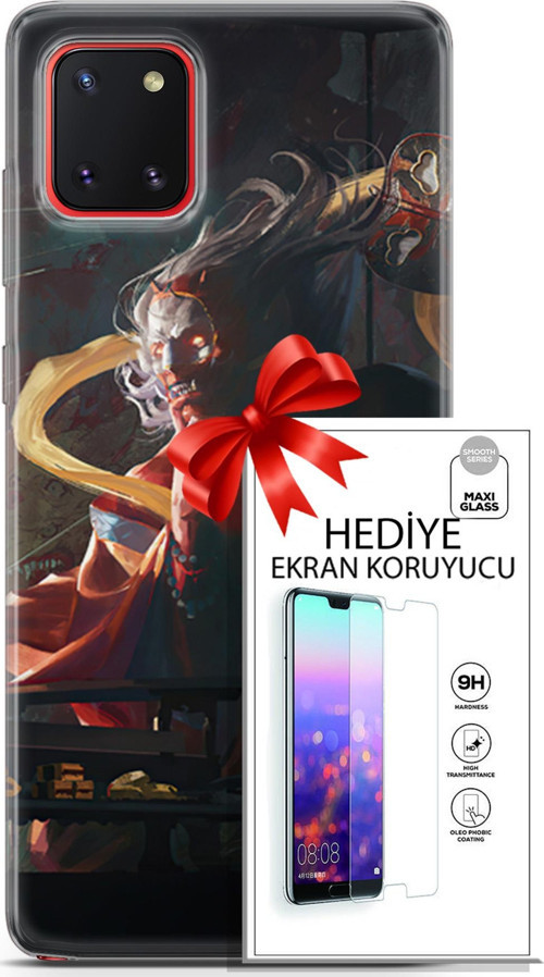 Samsung Galaxy A81 Kılıf Orijinal Seri Neo 07 Batman Vs Deathstroke Desenli Kılıf + Ön Ekran Koruyucu