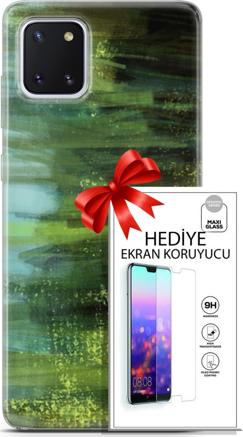 Samsung Galaxy Note 10 Lite Kılıf Orijinal Seri Nature 21 Çalılar Darbe Önleyici Kapak + Ön Ekran Koruyucu