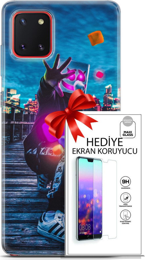 Samsung Galaxy A81 Kılıf Orijinal Seri Neo 28 Örümcek Kız İz Bırakmayan Kılıf + Ön Ekran Koruyucu
