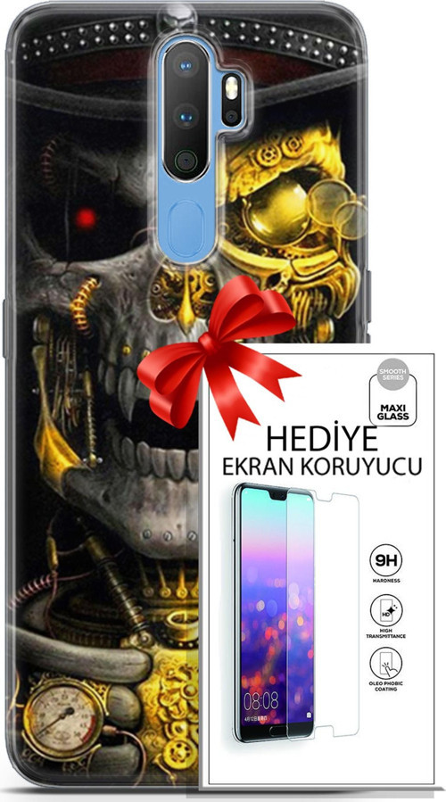 Oppo A9 2020 Kılıf Orijinal Seri Pubg 22 Skeleton Kap + Ekran Koruyucu