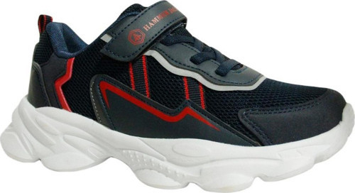 Lacivert Kırmızı Cırtlı Sneakers Spor Ayakkabı