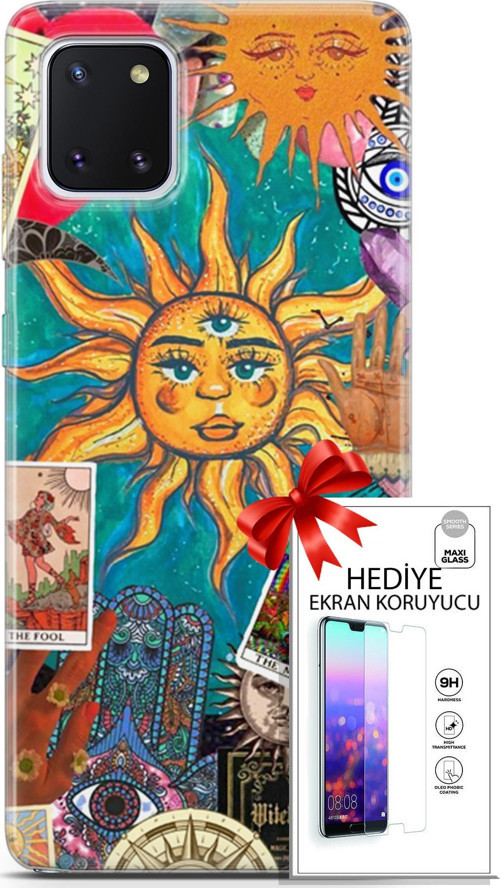 Samsung Galaxy Note 10 Lite Kılıf Orijinal Seri Bounce 08 Elodie Edwards Baskılı Kılıf + Ekran Koruyucu
