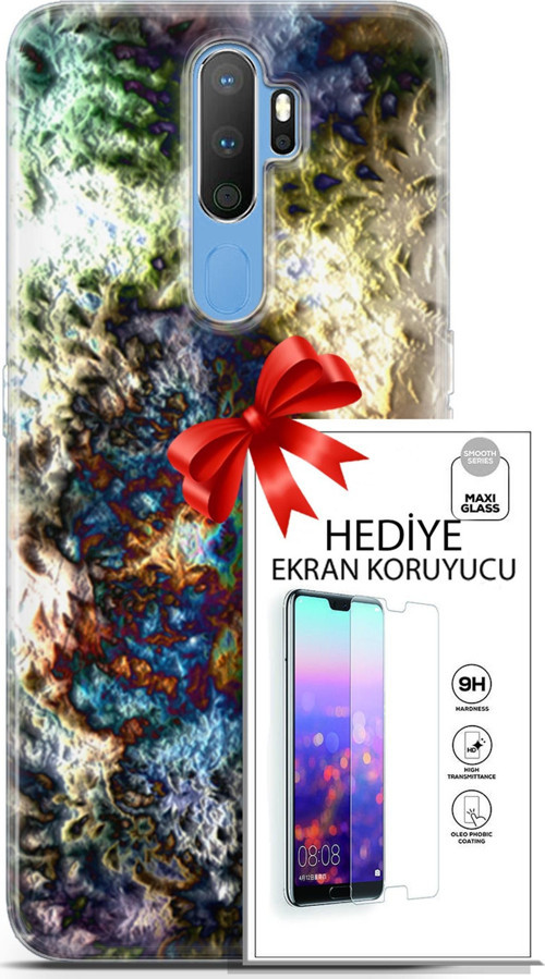 Oppo A9 2020 Kılıf Orijinal Seri Nature 13 Volkanik Case Kapak Ekran Koruyucu