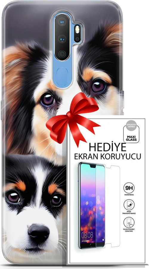 Oppo A9 2020 Kılıf Orijinal Seri Dogs 22 Bernese Dağ Köpeği Kap + Ekran Koruyucu