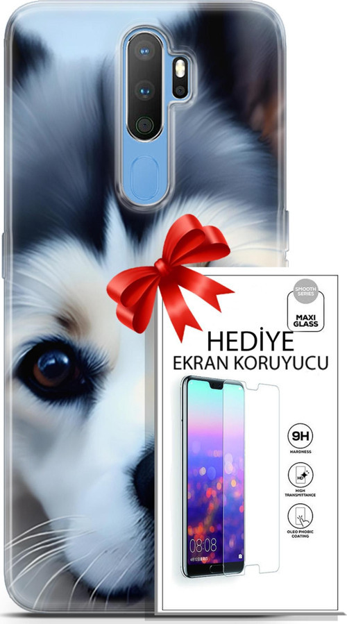 Oppo A9 2020 Kılıf Orijinal Seri Dogs 12 Shiba Tasarım Kılıf + Ekran Koruyucu