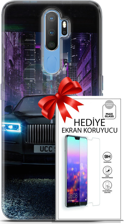 Oppo A9 2020 Kılıf Orijinal Seri Fantasy 12 Rolls Royce Tasarım Kılıf + Ekran Koruyucu