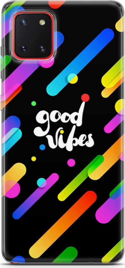 Samsung Galaxy A81 Kılıf Orijinal Seri Typo 27 Good Vibes Lazer Kesim Silikon