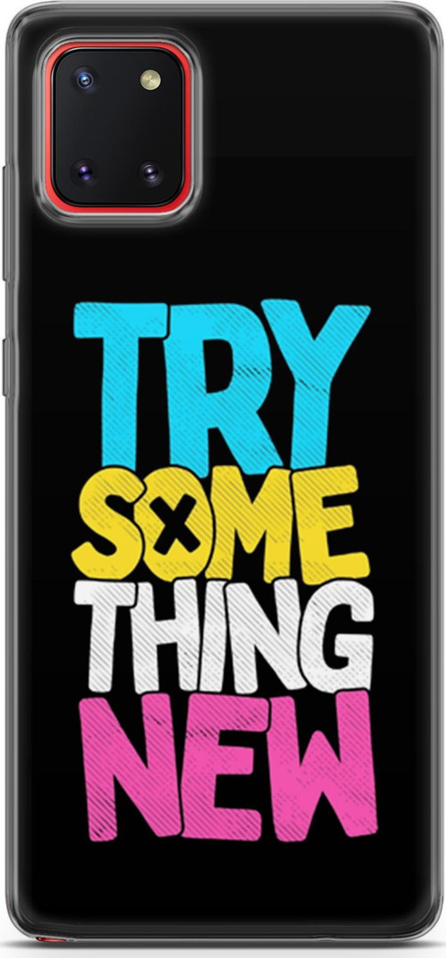 Samsung Galaxy A81 Kılıf Orijinal Seri Typo 01 Try Some Thing New Telefon Kılıfı