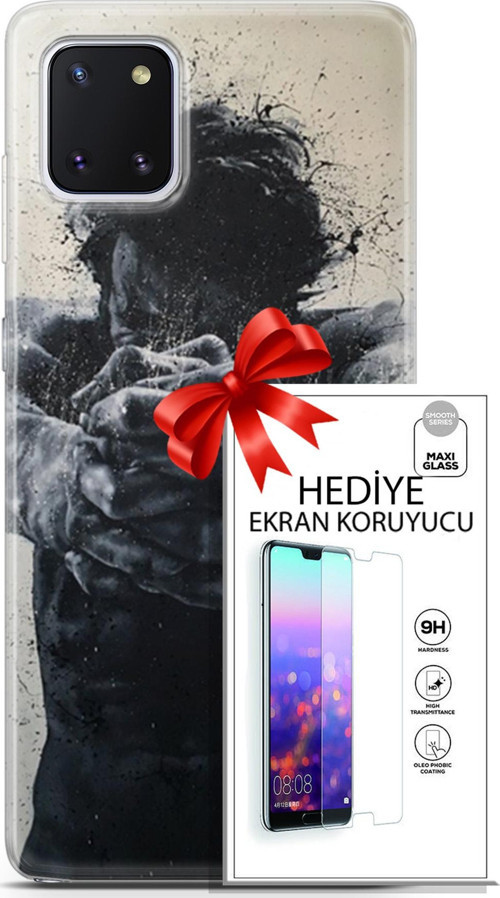 Samsung Galaxy Note 10 Lite Kılıf Orijinal Seri Soul 28 Yumruk İz Bırakmayan Kılıf + Ön Ekran Koruyucu