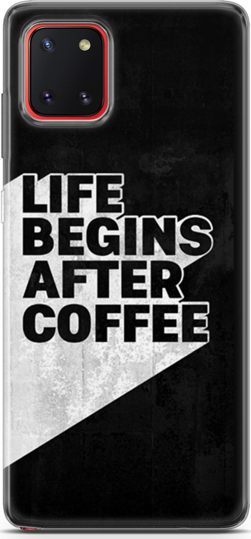 Samsung Galaxy A81 Kılıf Orijinal Seri Typo 02 Life Begins After Coffee Kapak