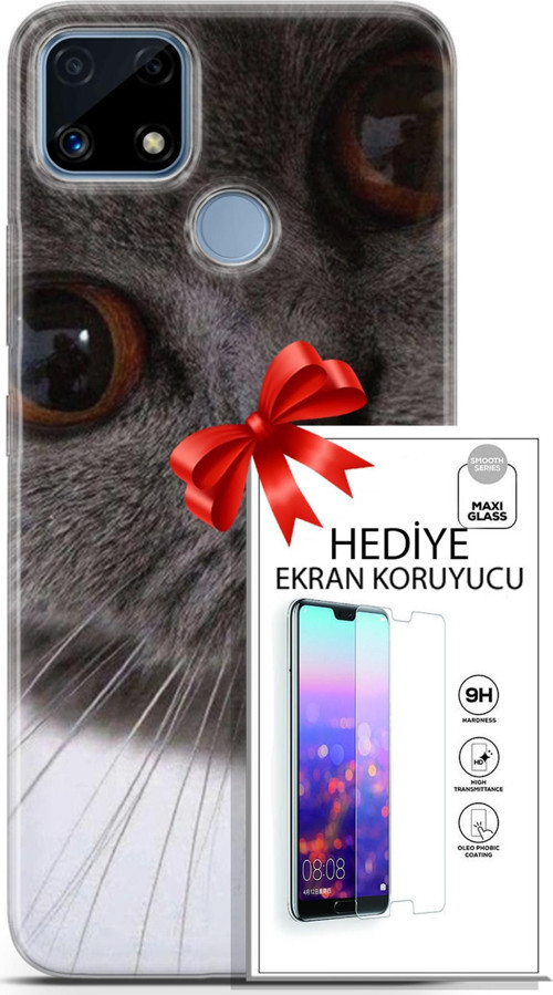 Realme C25 Kılıf Orijinal Seri Scotish-British 11 Pov British 4K Baskılı Kılıf + Ekran Koruyucu Full
