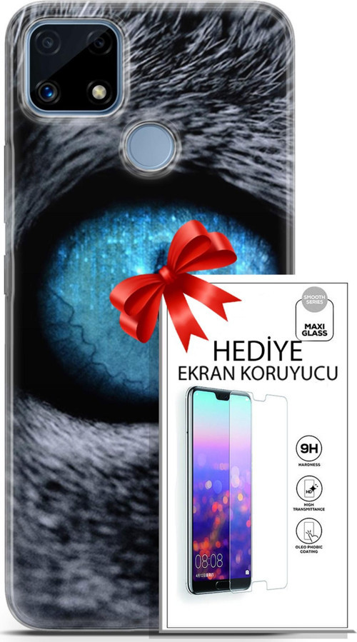 Realme C25 Kılıf Orijinal Seri Scotish-British 29 Pov Eye Leke Tutmaz Kapak + Ekran Koruyucu