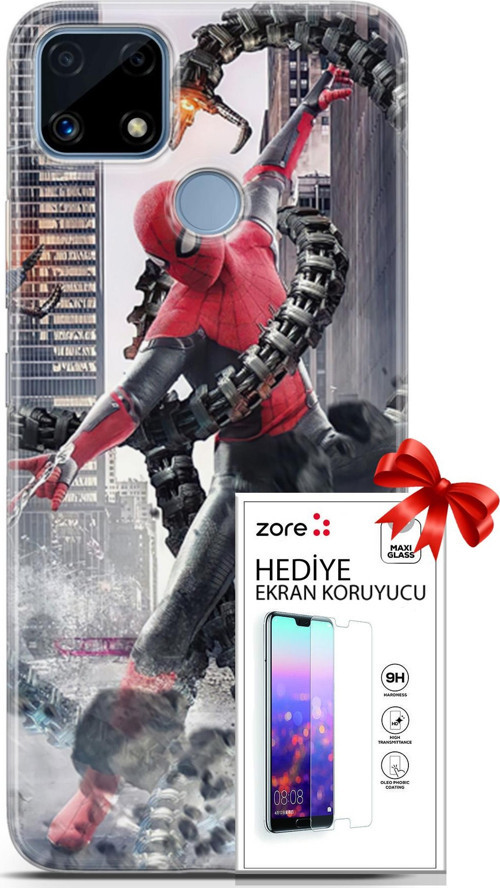 Realme C25 Kılıf Orijinal Seri Supers 25 No Way Home Soyulmayan Kılıf + Ekran Koruyucu Full Koruma