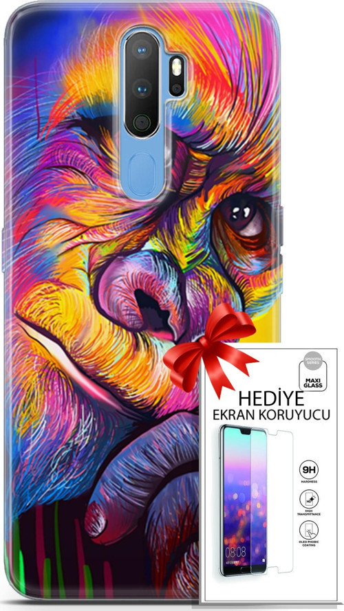 Oppo A9 2020 Kılıf Orijinal Seri Bounce 26 Skylar Carter Soft Kapak + Ekran Koruyucu