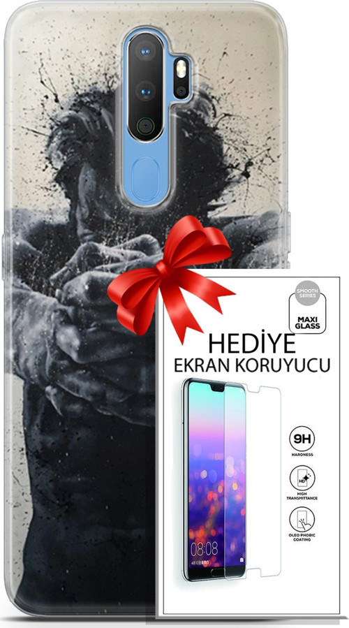 Oppo A9 2020 Kılıf Orijinal Seri Soul 28 Yumruk İz Bırakmayan Kılıf + Ön Ekran Koruyucu