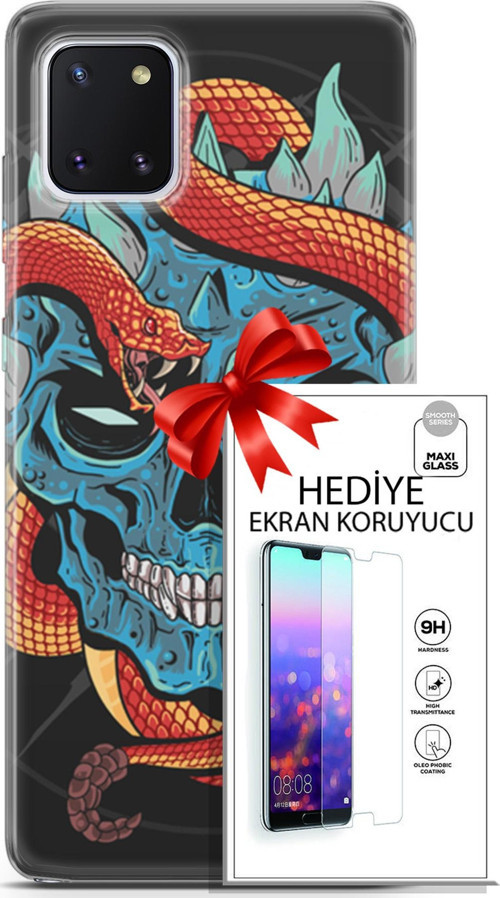 Samsung Galaxy Note 10 Lite Kılıf Orijinal Seri Punky 13 Şeytan Case Kapak Ekran Koruyucu