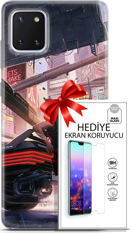 Samsung Galaxy Note 10 Lite Kılıf Orijinal Seri Cyberpunk 19 Keanu Reeves Tam Koruma Kılıf + Ekran Koruyucu