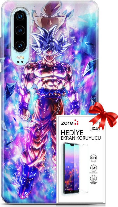 Huawei P30 Kılıf Orijinal Seri Supers 12 Legends Anime Tasarım Kılıf + Ekran Koruyucu