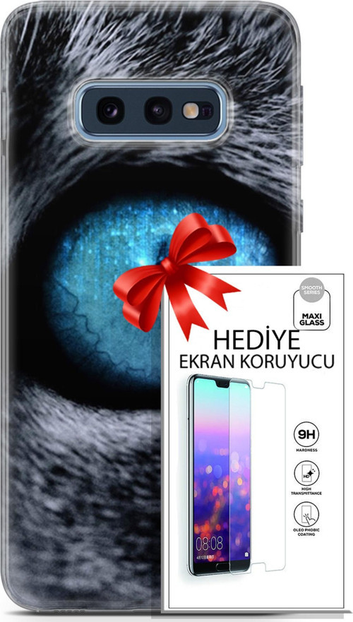 Samsung Galaxy S10E Kılıf Orijinal Seri Scotish-British 29 Pov Eye Leke Tutmaz Kapak + Ekran Koruyucu