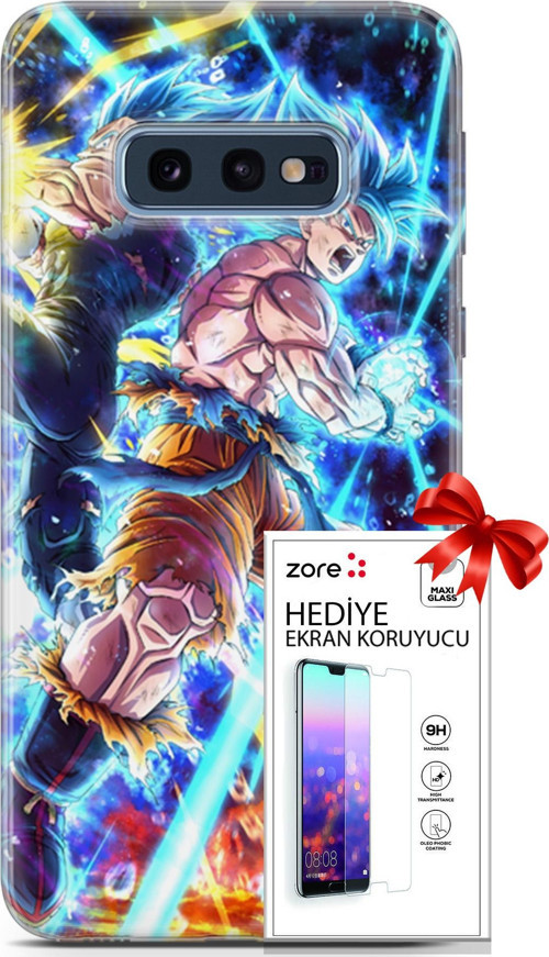 Samsung Galaxy S10E Kılıf Orijinal Seri Supers 11 Dragon Ball Anime 4K Baskılı Kılıf + Ekran Koruyucu