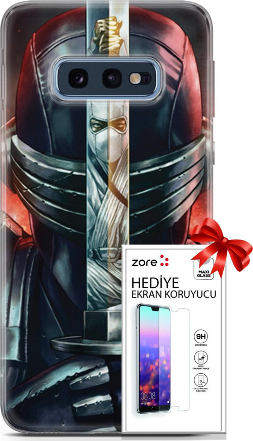 Samsung Galaxy S10E Kılıf Orijinal Seri Supers 08 Snake Eyes Baskılı Kılıf + Ekran Koruyucu