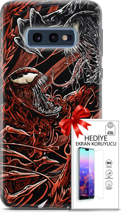 Samsung Galaxy S10E Kılıf Orijinal Seri Cardano 21 Stranger Darbe Önleyici Kapak + Ön Ekran Koruyucu