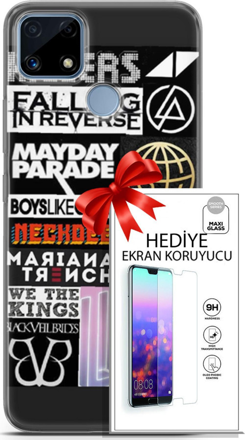 Realme C25 Kılıf Orijinal Seri Punky 28 Killers İz Bırakmayan Kılıf + Ön Ekran Koruyucu