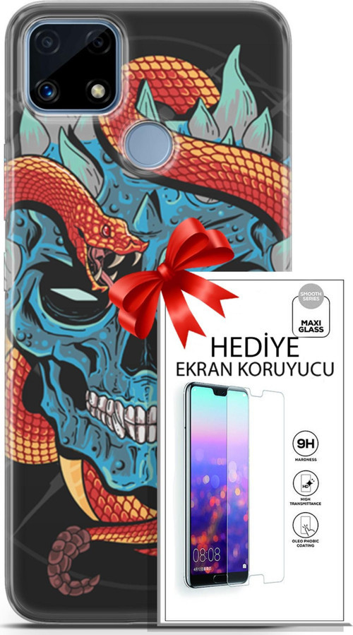 Realme C25 Kılıf Orijinal Seri Punky 13 Şeytan Case Kapak Ekran Koruyucu