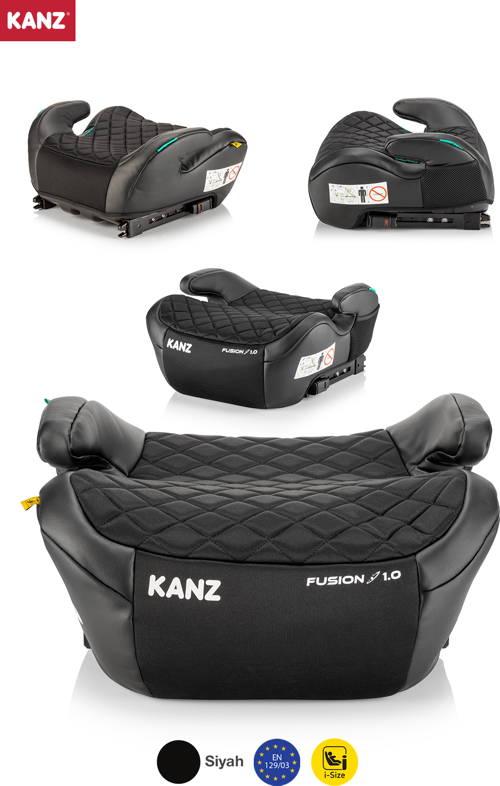 Fusion Emniyet Kemeri İle Kullanılabilen İsofixli Oto Koltuğu Yükselticisi Siyah