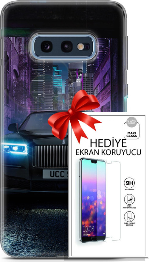 Samsung Galaxy S10E Kılıf Orijinal Seri Fantasy 12 Rolls Royce Tasarım Kılıf + Ekran Koruyucu