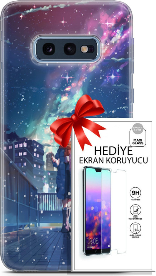 Samsung Galaxy S10E Kılıf Orijinal Seri Fantasy 10 Anime Kar Full Hd Kılıf + Ekran Koruyucu