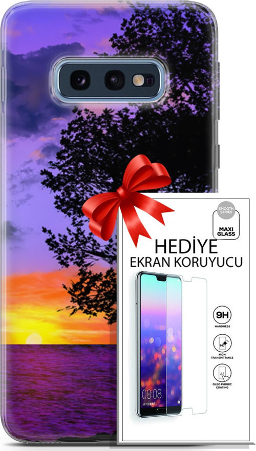 Samsung Galaxy S10E Kılıf Orijinal Seri Fantasy 06 Ağaç Koruyucu Kapak Ekran Koruyucu