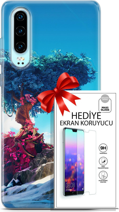 Huawei P30 Kılıf Orijinal Seri Neo 04 Spiderman Silikon Kılıf + Ekran Koruyucu Full Korumaketi