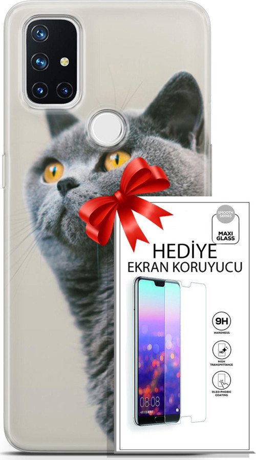 Oneplus Nord N10 5G Kılıf Orijinal Seri Scotish-British 05 Gri Scottish Koruma Kılıfı + Ekran Koruyucu