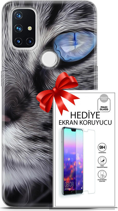 Oneplus Nord N10 5G Kılıf Orijinal Seri Scotish-British 30 Norveç Orman Kedisi Kenarları Şeffaf Kapak